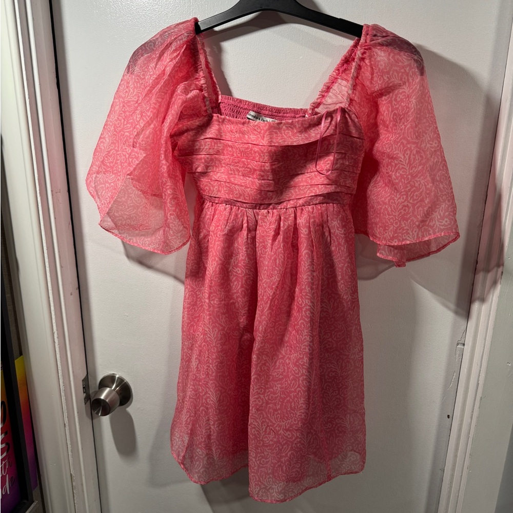 Abercrombie & Fitch Pink Puff Sleeve Sundress - Picture 3 of 5